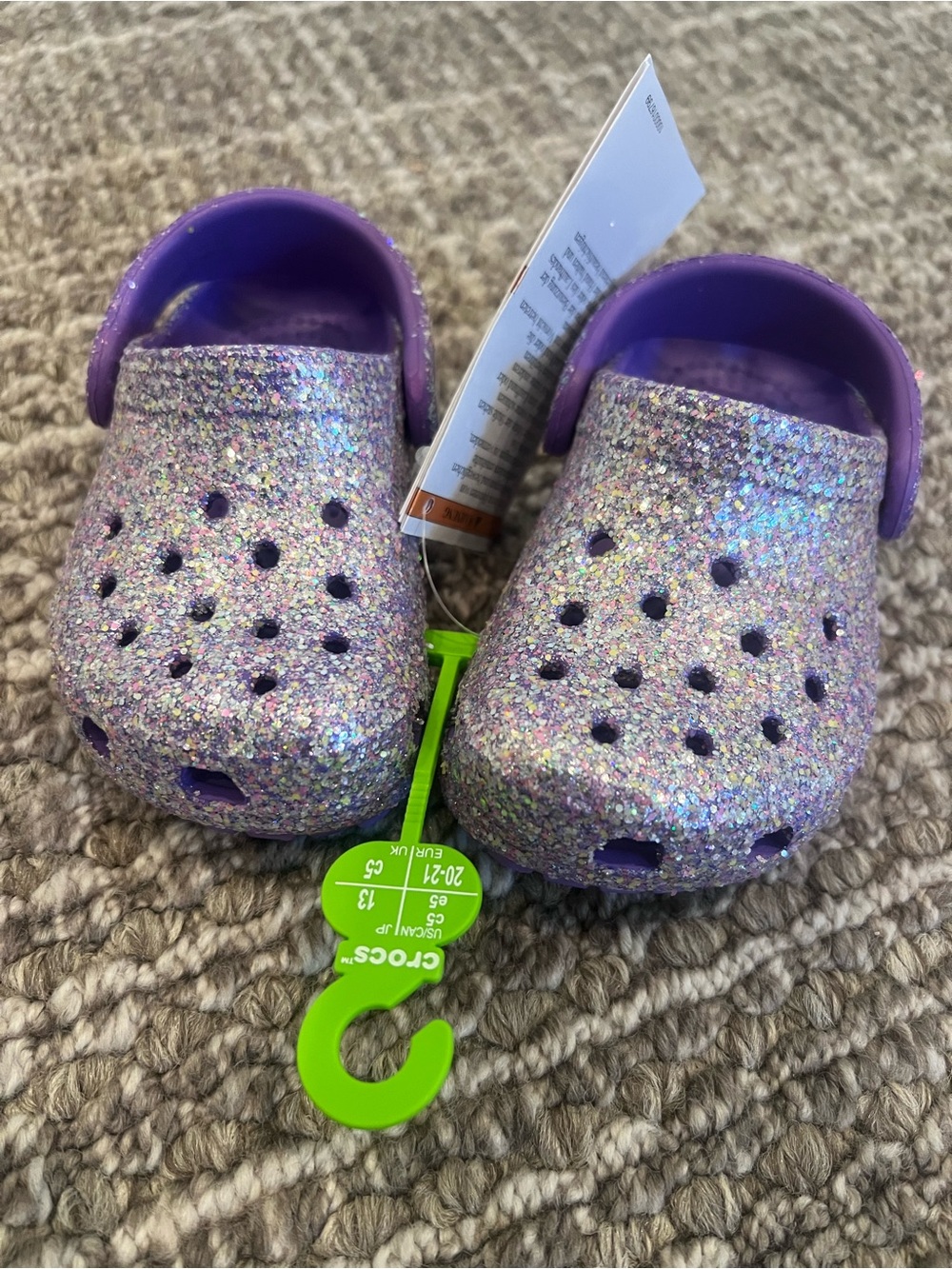 Toddler Classic Fantasy Purple Glitter Clog CROCS- size c5